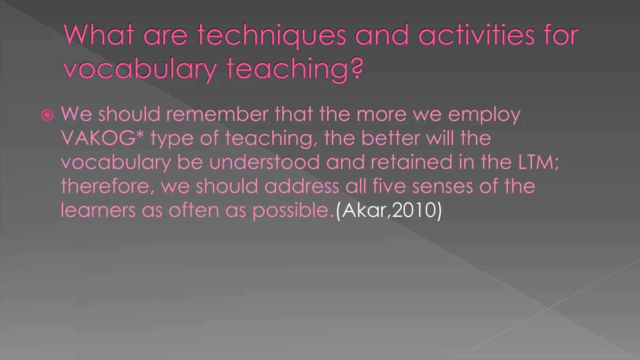 Vocabulary teaching | PPTX
