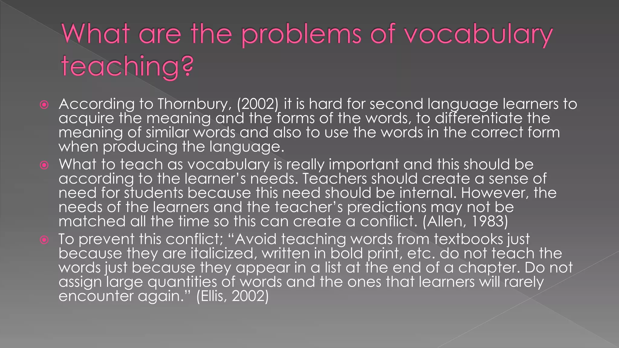Vocabulary teaching | PPTX