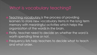 Vocabulary teaching | PPTX