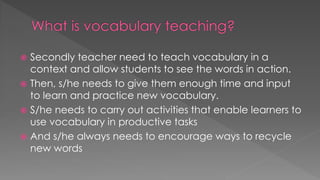 Vocabulary teaching | PPTX