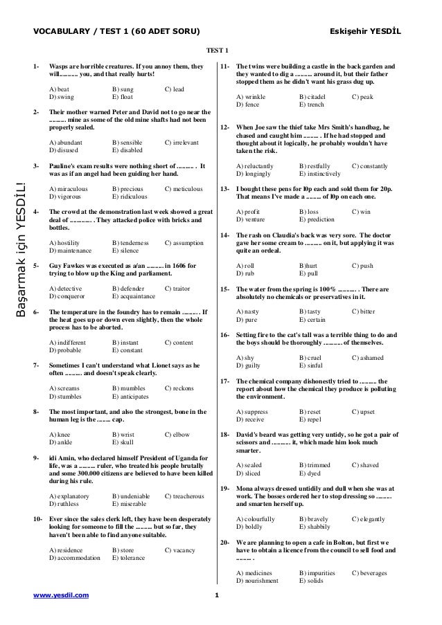 Vocabulary test1