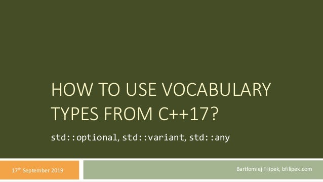 Vocabulary Types In C 17