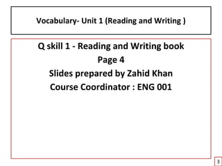 ENG 001 - Vocabulary Unit 1 R & W 1.pptx