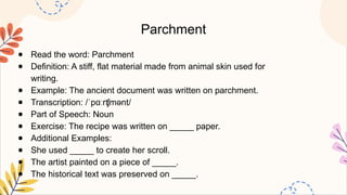 Parchment Text Example Vocabulary unit 2.pptxnnnnnnnnnnnnmmmmmmmmmn;bijklkbbbbbb | PPTX