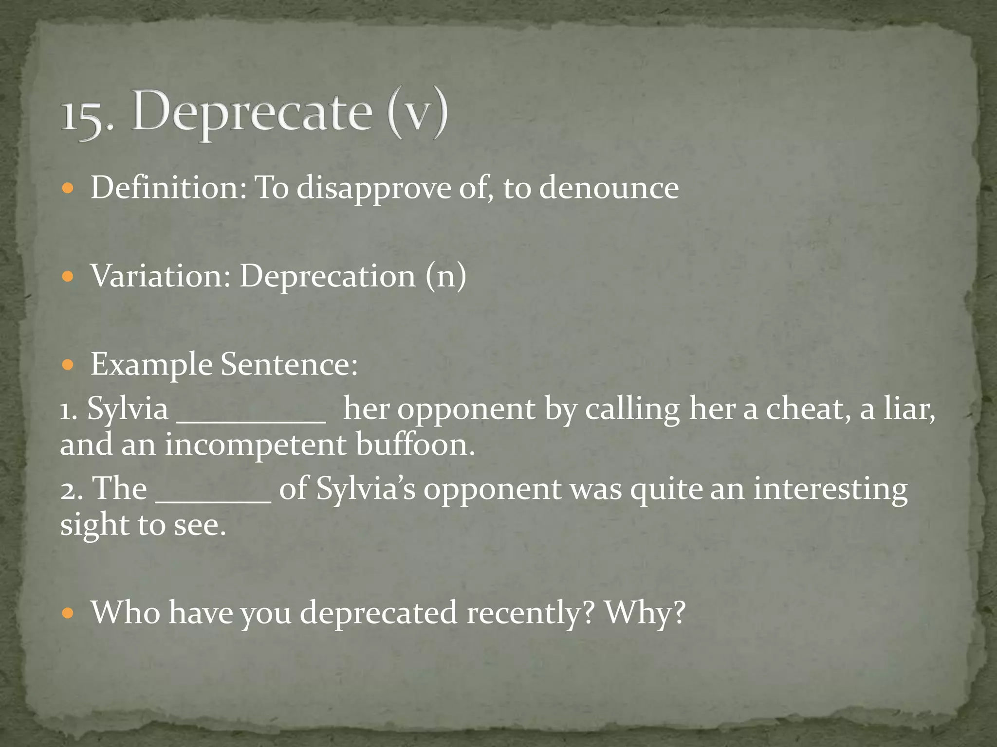 Vocabulary week 2 #11 20 | PPTX