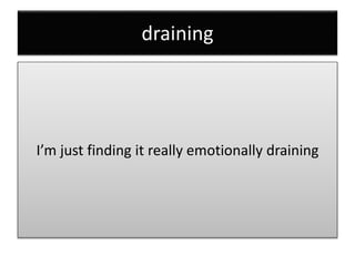 draining
I’m just finding it really emotionally draining
 