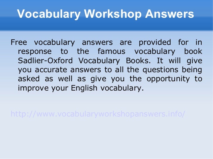 sadlier oxford vocabulary answers level d