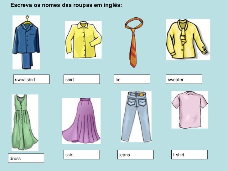 roupas em inglês