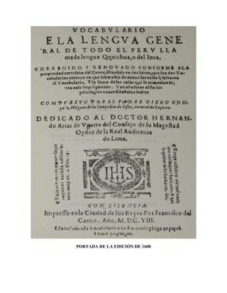 PORTADA DE LA EDICIÓN DE 1608
 