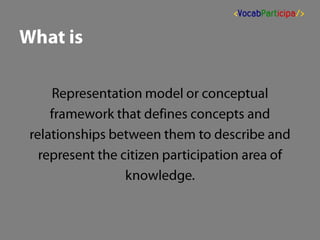 Common Vocabulary os Social Participation @www2013