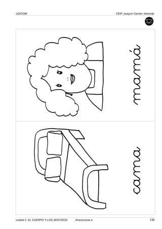 UDICOM
unidad 2: EL CUERPO Y LOS SENTIDOS Anexo/vocal a 130
CEIP Joaquín Carrión Valverde
mamácama
 