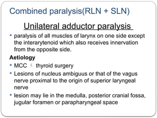 Vocal cord palsy lecture presentation vcp | PPTX