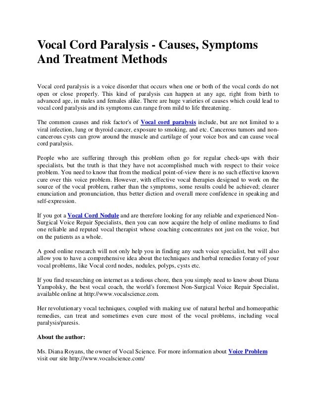 Vocal cord paralysis