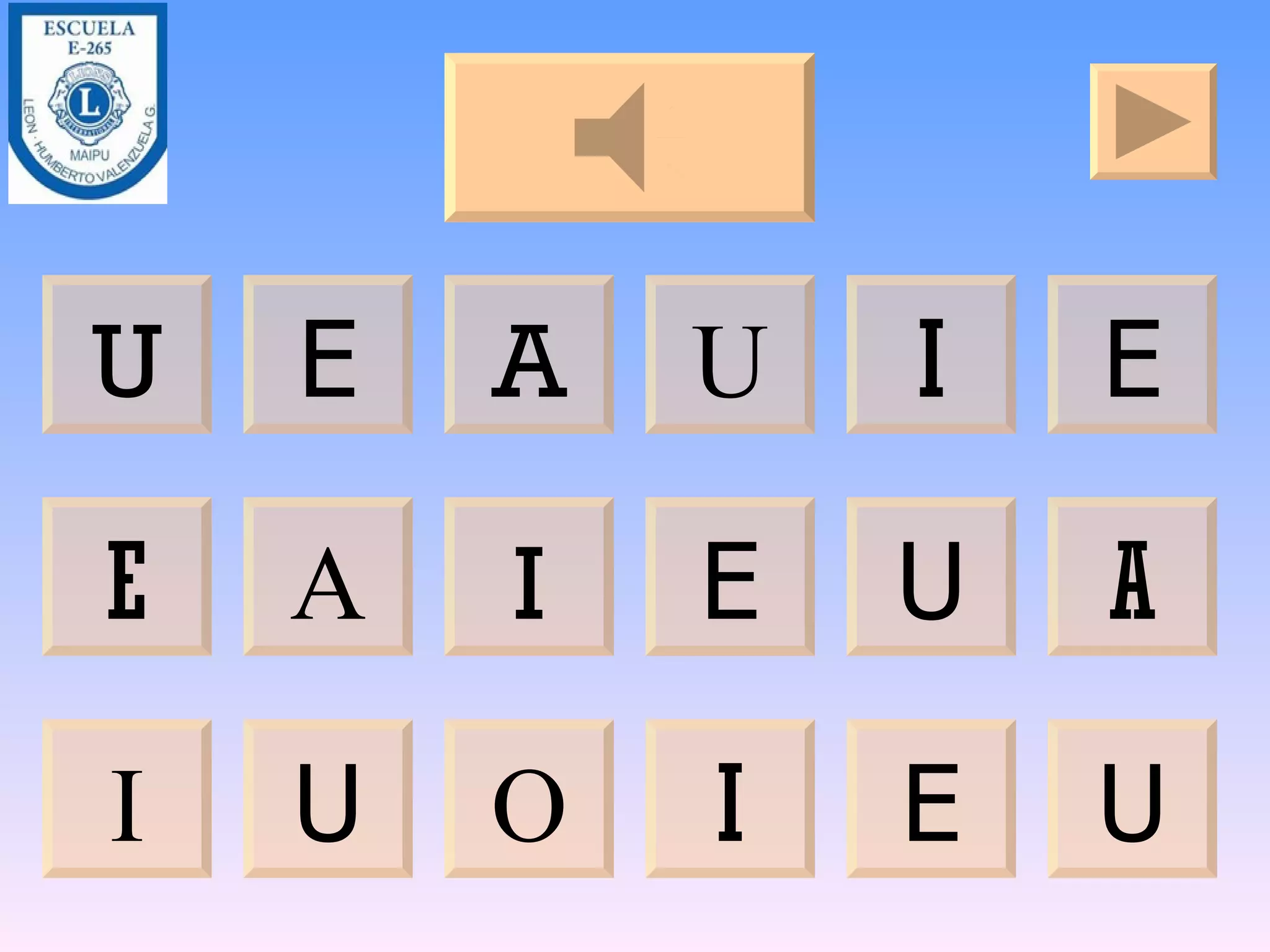 U A U E E I U A I A E E U O U E I I