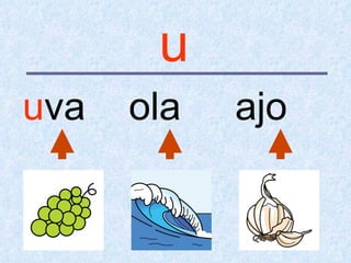 u
uva   ola   ajo
 