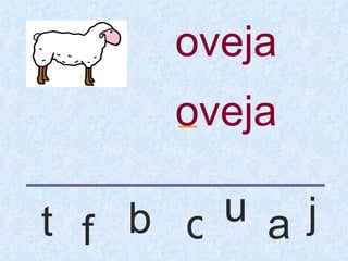 oveja
     oveja
     _


t f b o u aj
 
