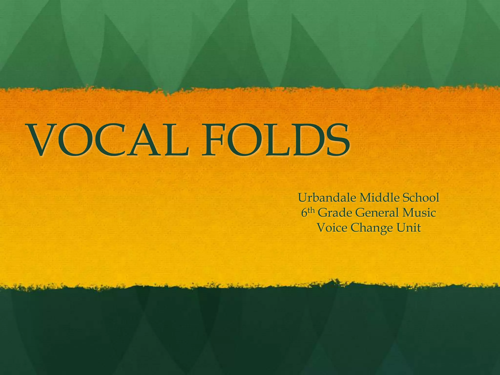 VOCAL FOLDSUrbandale Middle School6th Grade General MusicVoice Change Unit