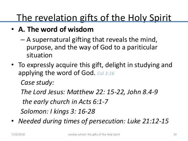 Gifts Of The Holy Spirit The Revelation Gifts Of The Holy Spirit The Revelation
