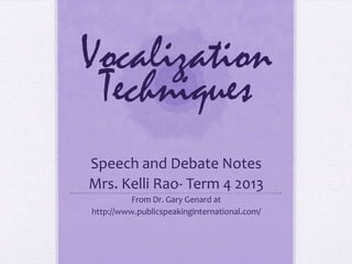 Vocalization techniques | PPT
