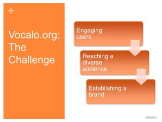Vocalo.org: The Challenge4/25/10
