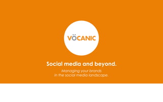 Social media and beyond. 
Managing your brands 
in the social media landscape. 
 
