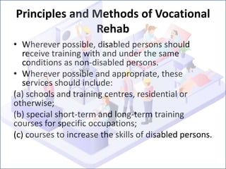 Rehab Methods Vocational rehab 2 | PPTX