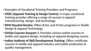 Vocational training need & opportunities in self employment | PPTX