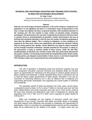 Vocational training in india | PDF