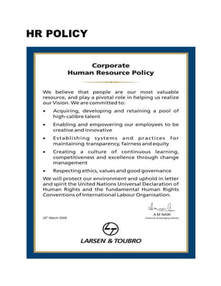 HR POLICY
 