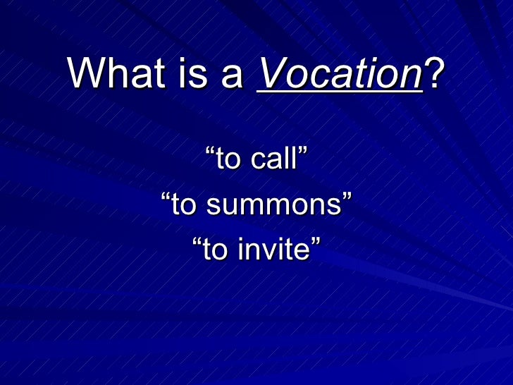 Vocations