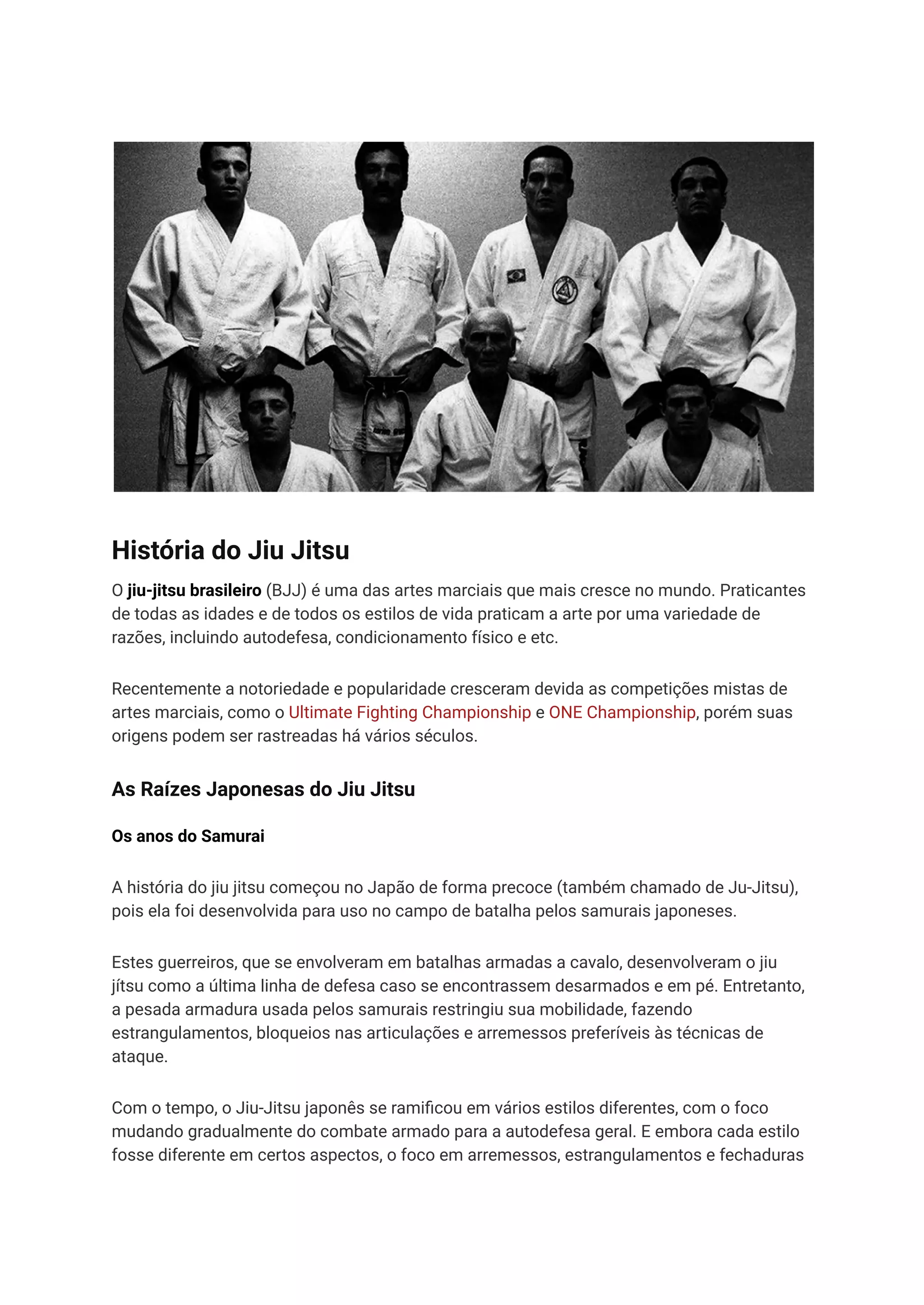 Você conhece a história do jiu jitsu | PDF