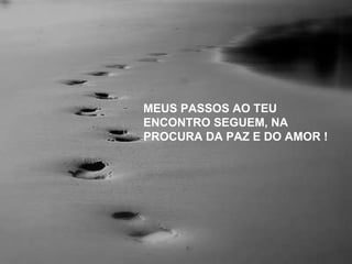 MEUS PASSOS AO TEU ENCONTRO SEGUEM, NA PROCURA DA PAZ E DO AMOR ! 
