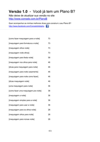 Versão 1.0 - Você já tem um Plano B?
Não deixe de atualizar sua versão no site
http://www.conrado.com.br/PlanoB
Quer acompanhar as minhas melhores dicas para construir o seu Plano B?
http://www.facebook.com/ConradoAdolpho
451
[como fazer maquiagem para a noite] 73
[maquiagem para formatura a noite] 73
[maquiagem olhos noite] 73
[maquiagem noite olhos] 73
[maquiagem para festa noite] 58
[maquiagem nos olhos para noite] 46
[dicas para maquiagem para noite] 46
[maquiagem para noite casamento] 46
[maquiagem para noite como fazer] 46
[dicas maquiagem noite] 46
[uma maquiagem para noite] 36
[como fazer uma maquiagem pra noite] 36
[maquiagem a noite] 36
[maquiagem simples para a noite] 36
[maquiagem para usar a noite] 36
[maquiagem para os olhos noite] 28
[maquiagem olhos para noite] 28
[maquiagem para noivas noite] 28
 