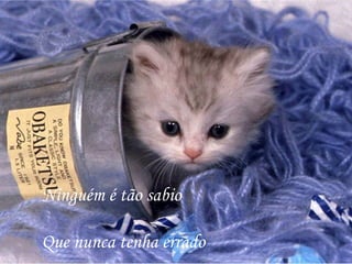 Ninguém é tão sabio

Que nunca tenha errado
 