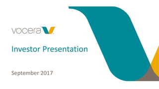 September 2017
Investor Presentation
 