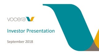 September 2018
Investor Presentation
 