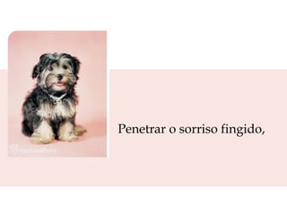 Penetrar o sorriso fingido,
 