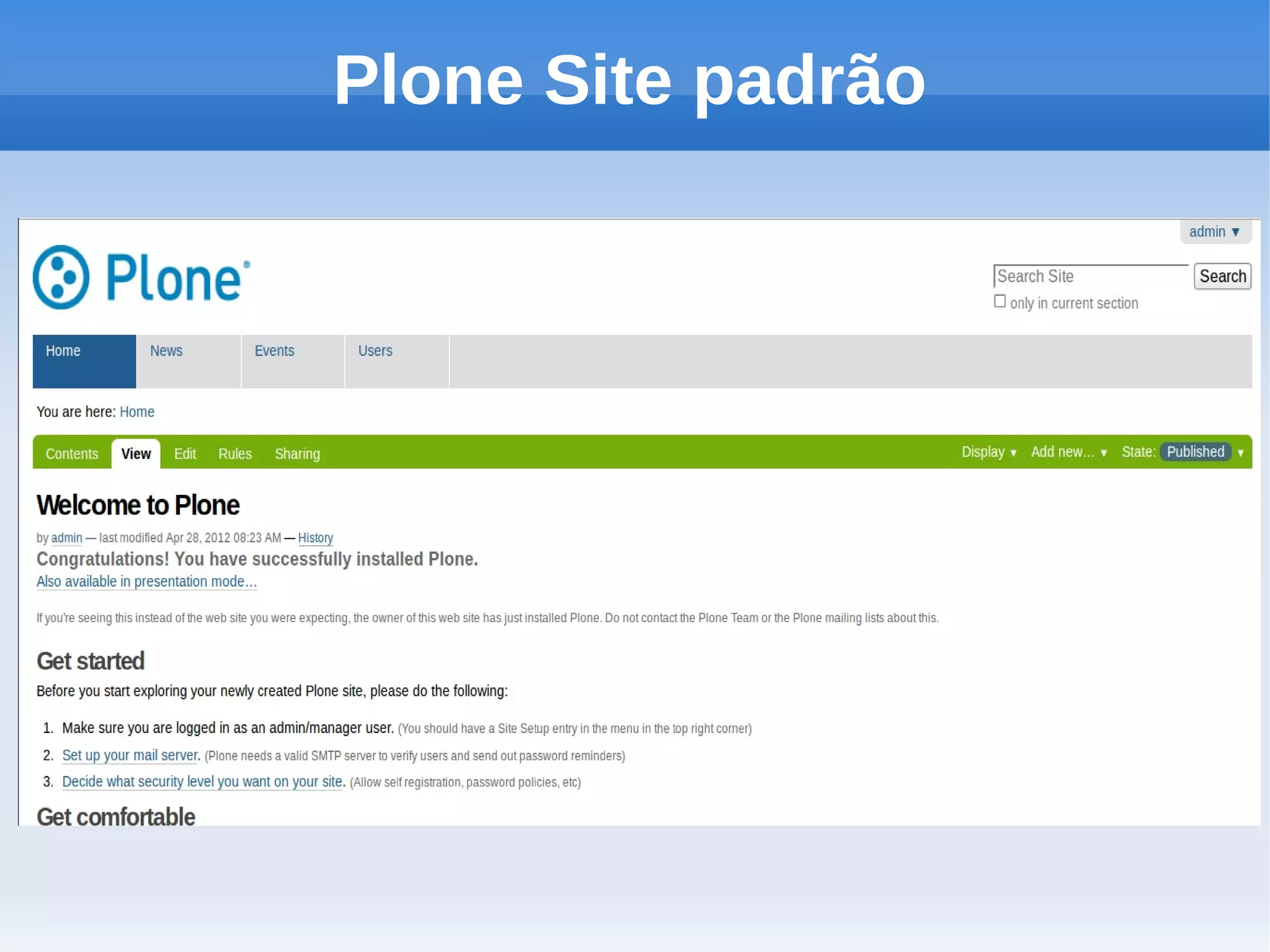 Plone Site padrão
 