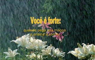 quando pega sua mágoa
   e ensina a sorrir.
 