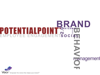 BRAND POTENTIALPOINT TM INTERNAL BEHAVIOR 2.0 TOOLS EMPLOYEE ENGAGEMENT SOCIAL management 