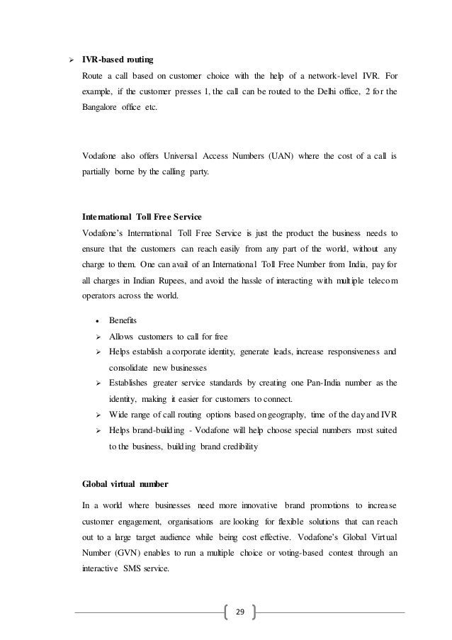Vodafone Value Enabled Services To Business Customers