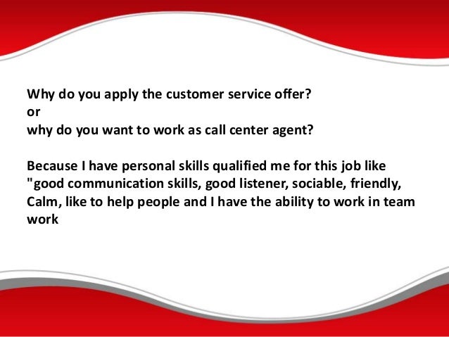 why work in customer service