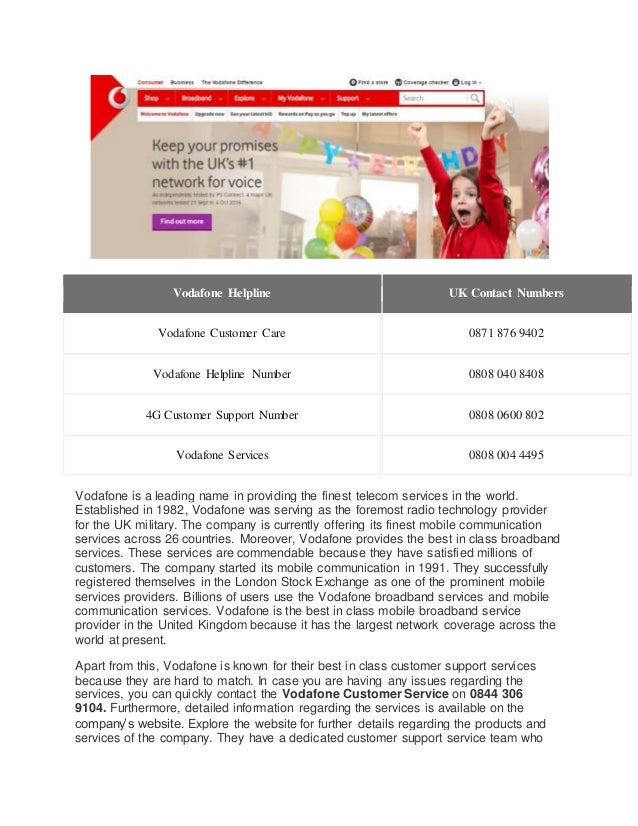 Vodafone customer service
