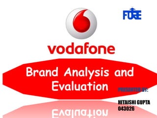 Brand Analysis and
    Evaluation PRESENTED BY:
                     HITAISHI GUPTA
                     043026
 