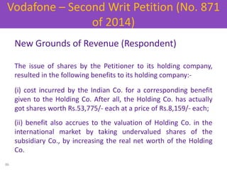 New Grounds of Revenue (Respondent)
The issue of shares by the Petitioner to its holding company,
resulted in the followin...