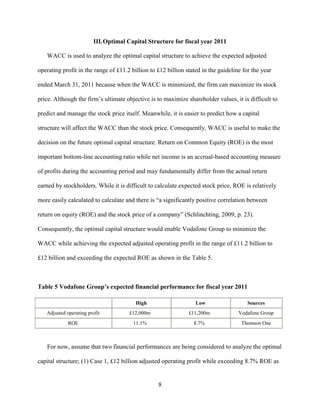 Vodafone Optimal Capital Structure | PDF