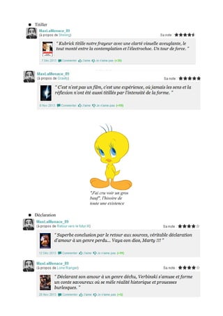 ● Titiller

"J'ai cru voir un gros
bauf", l'hisoire de
toute une existence
● Déclaration

 