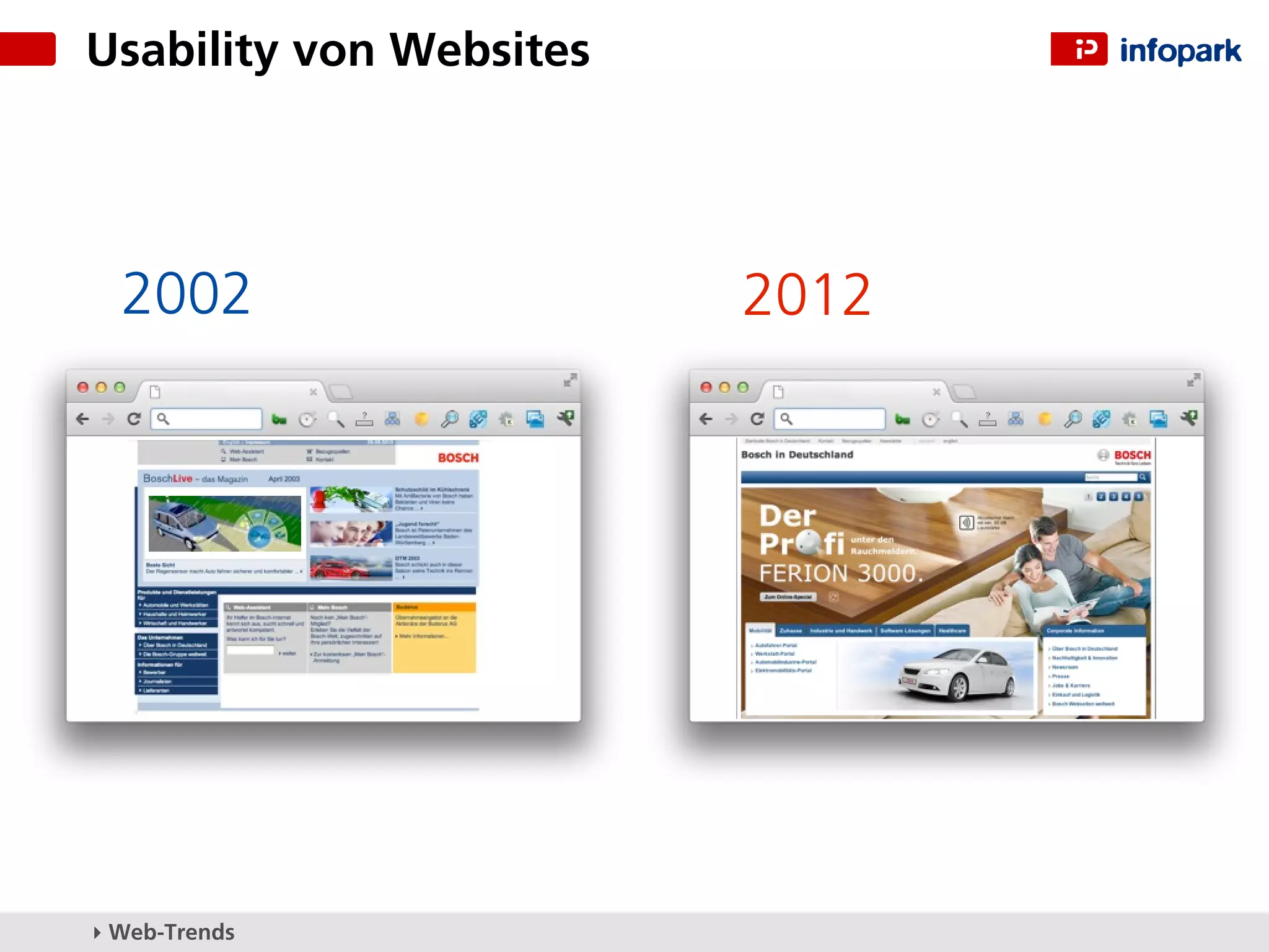 Usability von Websites




  2002                   2012




▸ Web-Trends
 