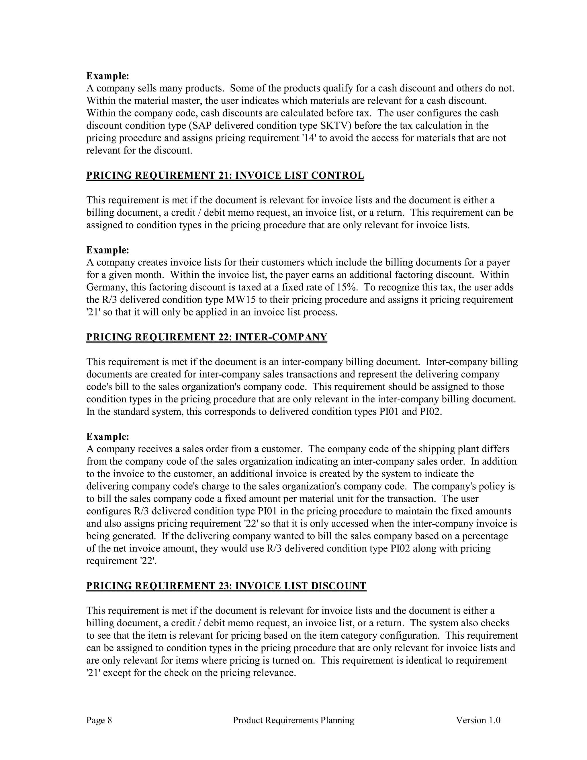 Vofm requirement routines | PDF