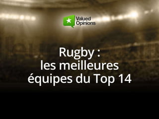 Rugby: les meilleures equipes du top 14